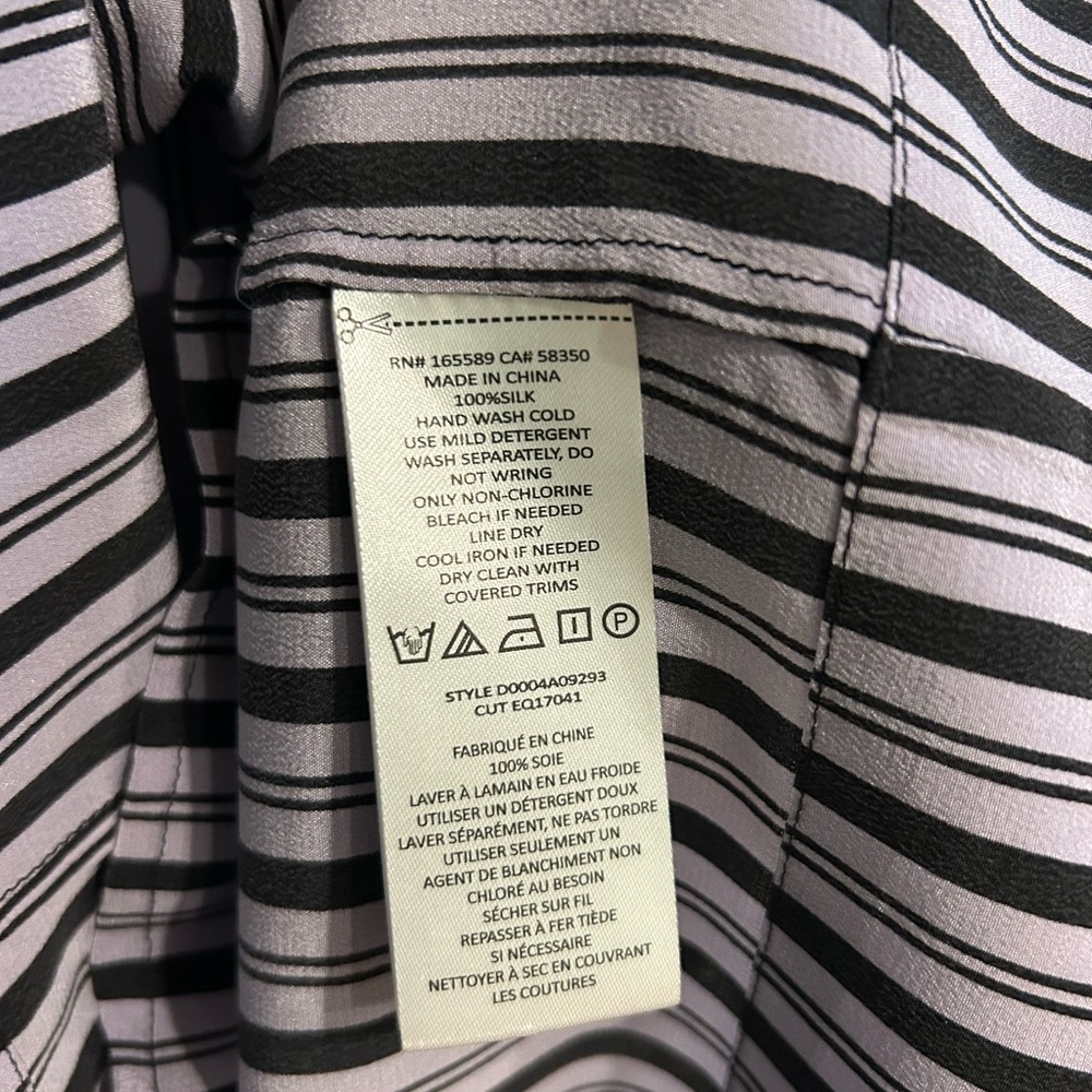 Equipment Femme Etienna Stripe Silk Shirt Dress Women’s Size XS/S - Picture 8 of 8